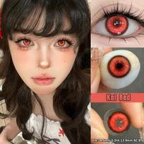 MillCreek metiniai kontaktiniai lęšiai Big Eyes Cosplay kontaktiniai lęšiai 14,5 mm 2 vnt per pora Koi Series Pilna vyzdinė kaukė Helovinas Anime akių makiažas 0 raudona