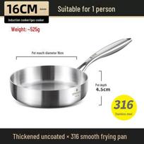 Universali vokiška 316 nerūdijančio plieno neprideganti keptuvė indukcinėms ir dujinėms viryklėms 20CM frying pan without lid