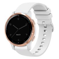 Garmin Vivoactive 4S 18mm vientisos spalvos minkštas silikoninis laikrodžio dirželis For Garmin Vivoactive 4S balta