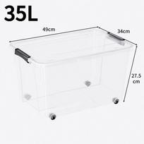 288L Didelės talpos atidaromas laikymo dėžė drabužiams, žaislams ir knygoms - Ypač didelis, sulankstomas organizatorius su dangčiu Transparent Storage Box