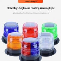 Magnetic Mount Solar Strobe Light for Car Roof, Marine, and Roadblock White Shell Red-Blue