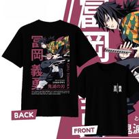 Demon Slayer Tomioka Giyuu Pure Cotton T-shirt for 2026 Summer Men's and Women's Fashion Casual Cosplay Short Sleeved T-shirt 4XL