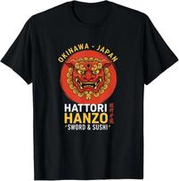 Hattori Hanzo Kardas & Sushi Okinawa Japonija Anime Komiksai Marškinėliai L