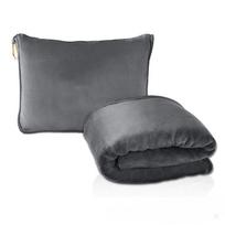 Kelioninė antklodė-pagalvė 2 viename Kelioninės pagalvės ir antklodės rinkinys lėktuvams Purus pliušas Minkštas patogus Storas lengvas 127*152cm pilka