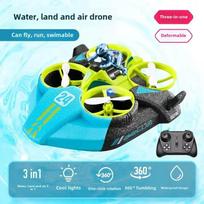 Nuotolinio valdymo pultas mini dronas, fiksuoto aukščio be galvos režimas 3 viename jūra, žeme ir oru, 2.4G 6 ašių keturkopinis jūrų RC malūnsparnis vaikams 1 Battery žalia