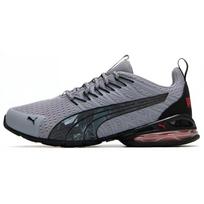 Puma Voltaic Evo Tinklelio Audinys Sintetinė Oda Amortizacija Kvėpuojantis Žemas Aulas Laisvalaikio Bėgimo Batai Unisex Sportbačiai Pilka Juoda Raudona 379602-02 36