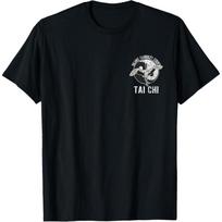 Tai Či Kranas Kinų Kovos Menai Yin Yang Retro Vintage Marškinėliai S juoda