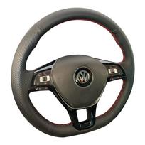 Automobilio vairo pynimo dangtelis juoda dirbtinė oda skirta Volkswagen VW Golf 7 Mk7 Touran Up New Polo Jetta Passat B8 Red Blue Thread