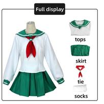 Anime Cosplay InuYasha Higurashi Kagome moterų mergaičių uniforma marškiniai sijonas kostiumas Helovino karnavalas suaugusiems L white