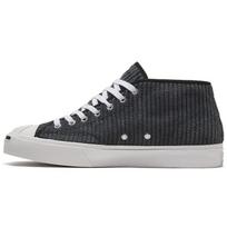Converse Jack Purcell Mid Black Corduroy Unisex Sneakers White 169794C 36