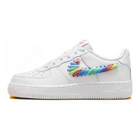 Nike Air Force 1 Low GS Rainbow Lace Swoosh Vaikams Sportbačiai Balti Daugiaspalviai Terra-Blush FQ4948-100 39