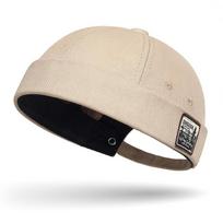 Unisex retro korėjiečių hip-hop dangtelis be briemių meliono odos adjustable smėlis