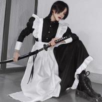 Tarnaitės apranga Vyrai dėvi Cosplay Miela japoniška Lolitos suknelė Anime Tarnaitės apranga Loli Juoda Tarnaitės suknelės Apranga Lolita Kawaii Gothic L juoda balta spalva