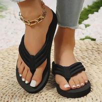 Women's Non-Slip Flat Summer Flip-Flops - Large Size Sandals 38 juoda