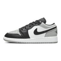Air Jordan 1 Low GS Light Smoke Grey vaikiški sportbačiai juodi balti 553560-052 36