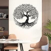 Yemwot Gyvybės Medis Sienų Dekoras Metalinė Meninė Skulptūra 47cm Juoda Dvasinė Skulptūra Svetainei Miegamajam Modernus Šakos Namų Dekoras 18"L x 18"W gray