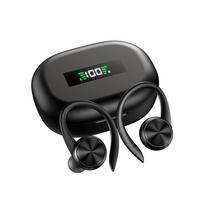 Sportinės Bluetooth belaidės ausinės su mikrofonu IPX5 vandeniui atsparūs ausų kabliukai Bluetooth ausinės HiFi stereofoninės muzikos ausinės telefonui juoda