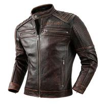 Vyriški motociklininko odiniai paltai Originali oda Moto Biker Vyriški švarkai Vintage Veršio oda Tikros odos paltai Vyriški lenktynininko drabužiai XXXXXL