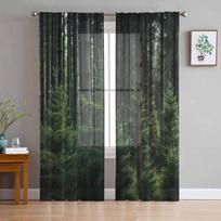 Tapetai Miško Medis Ruduo Tiulio Langų Užuolaidos Miegamajam Prabangi Namų Dekoro Užuolaidos Svetainei Šifono Panelės 135W x 114H(cm)