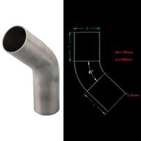 Nerūdijančio plieno alkūninis išmetimo vamzdis, skirtas automobilių išmetimo sistemoms 19 mm
