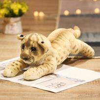Mielos simuliacinės liūto, tigro, leopardo pliušinės žaislai, mieli minkšti, tikroviški gyvūnų žaislai, vaikams, berniukams, gimtadienio dekoracija, dovana 39cm liūtas