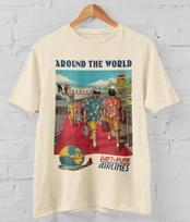Daft Punk marškinėliai - Around The World Airlines Marškinėliai - Baltos spalvos 4XL