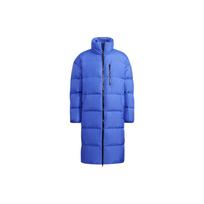 Adidas Originalus ilgas pūkinis paltas su užtrauktuku ir aukšta apykakle vyrams, viršutinis drabužis, mėlynas H58056 XL
