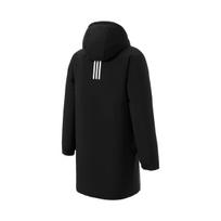 Adidas Vėjo nepraleidžianti šilta su gobtuvu striukė su raidėmis, pūkinė striukė, unisex striukė, juoda JL9616 XS