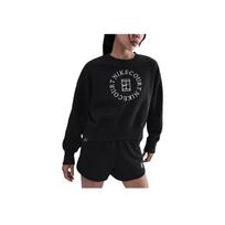 Nike Court Heritage Phoenix Fleece Oversized Logotipo Raidės Apvalia Kakla Sportinis Ilgomis Rankovėmis Džemperis Moteriškas džemperis HJ8989-010 S
