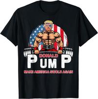 Funny Donald Pump Swole America Gym Fitness Trump 2024 T Shirt Men Women Kid NEW S