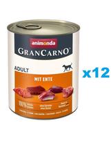 ANIMONDA Gran Carno Adult with Duck 12x800 g su antimi suaugusiems šunims