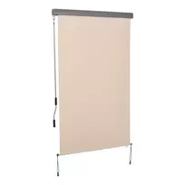 Vertikali markizė, balkono markizė su rankine rankenėle, apsauganti nuo vėjo, šoninis roletas, kreminė 120x200 cm