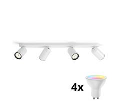 Philips - LED RGBW dimeriuojamas taškinis šviestuvas 4xGU10/4,8W/230V3000K baltas + nuotolinio valdymo pultas
