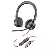 HP Poly Blackwire 8225 Stereo Microsoft Teams Certified USB-C Headset +USB-C/A Adapter
