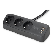 Šakotuvas Digitus 2x USB-A, 1x USB-C DA-70625