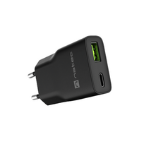 Natec Ribera USB Charger Gan Slim USB 1X USB-A + 1X USB-C 20W  NUC-2377
