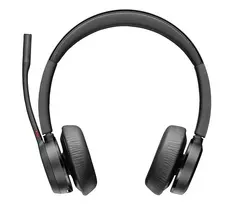 HP Poly „Poly Voyager 4320 UC" stereofoninės ausinės su „USB-A“ jungtimi, su BT700 „USB-A“ adapteriu ir įkrovimo stovu