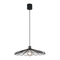 Juodos spalvos iš metalo kabantis šviestuvas ø 50 cm su metaliniu gaubtu Margarita – Reality