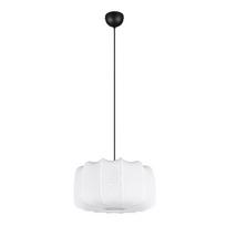 Baltos spalvos iš metalo kabantis šviestuvas ø 40 cm su tekstiliniu gaubtu Madleine – Reality