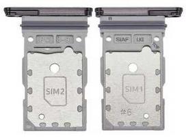 SIM kortelės laikiklis Samsung S911/S916 S23/S23 Plus Dual Juodas originalus (service pack)
