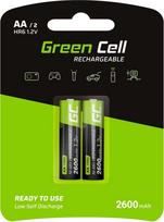 Green Cell Rechargeable Batteries 2x AA HR6 2600mAh