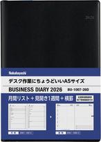 Japoniškas darbo kalendorius 2026 „Business Desk“ A5, juoda BU-1007-26D