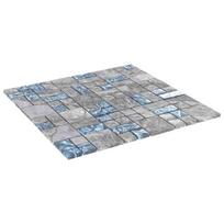 Mozaikos plytelė 22 pcs Pilka ir mėlyna 50 x 50 cm Stiklas