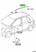 Toyota Yaris 2006 2011 Galinės Durų Šoninės Apsaugos Mouldingo Rinkinys Originalus 7555152130