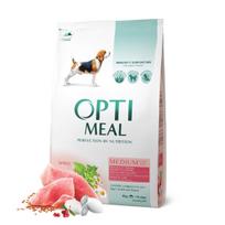Visavertis sausas pašaras suaugusiems vidutinių veislių šunims OPTIMEAL su kalakutiena, 4 kg