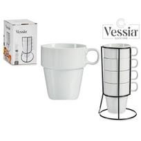 Puodelių rinkinys VESSIA su stovu, 4 vnt., 350 ml.