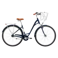 Bicycle ROMET Art Deco Lux, with front basket, blue (L)