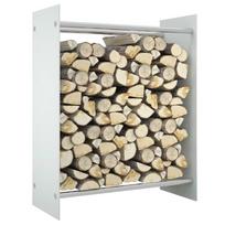 Stovas malkoms baltos spalvos 80x35x100cm grūdintas stiklas