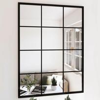 Sieninis veidrodis juodos spalvos 80x60cm metalas