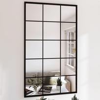 Sieninis veidrodis juodos spalvos 100x60cm metalas
